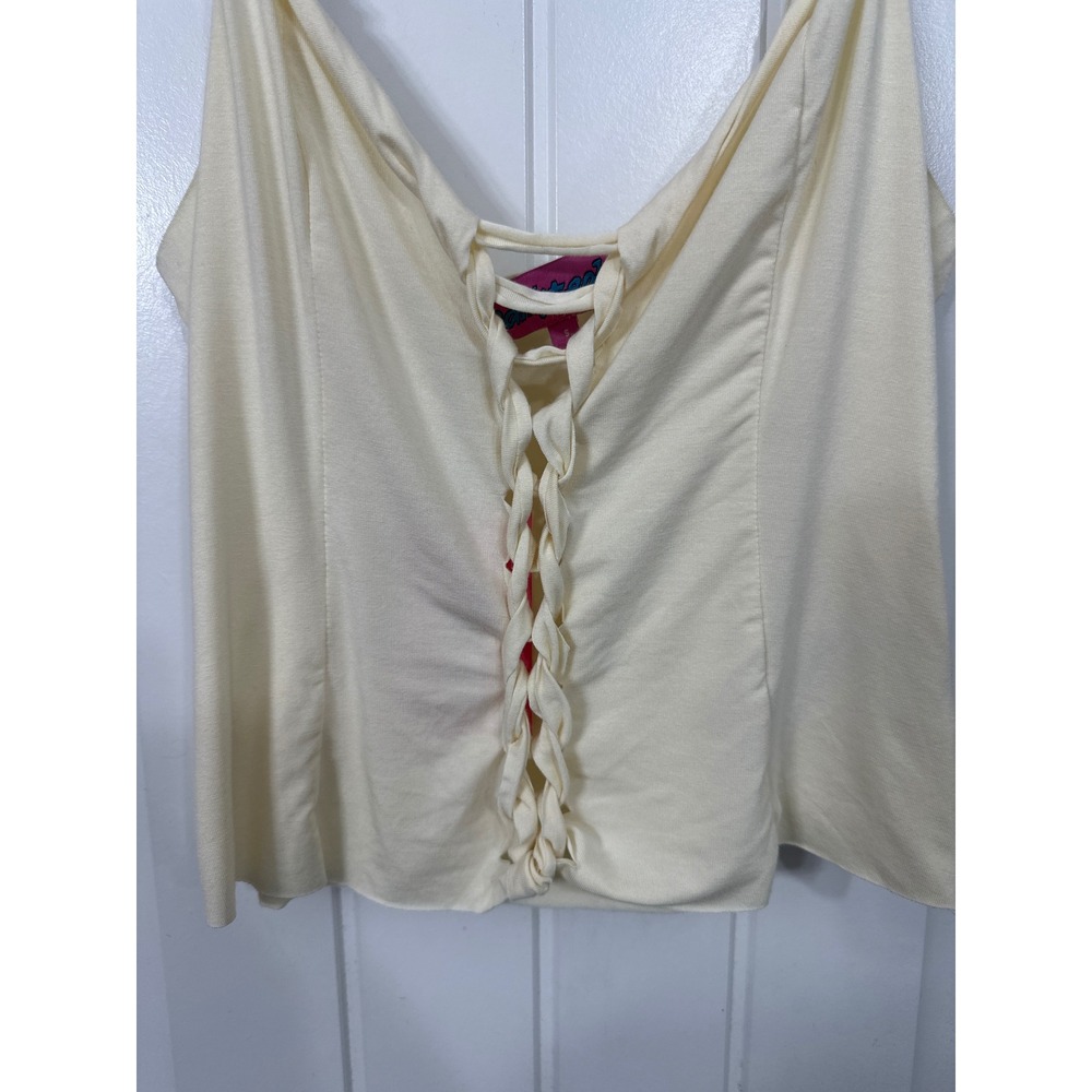 Edikted Tan Lace Up Front Camisole Top Small NWT Braided Detail Cami S18525 - Picture 4 of 7